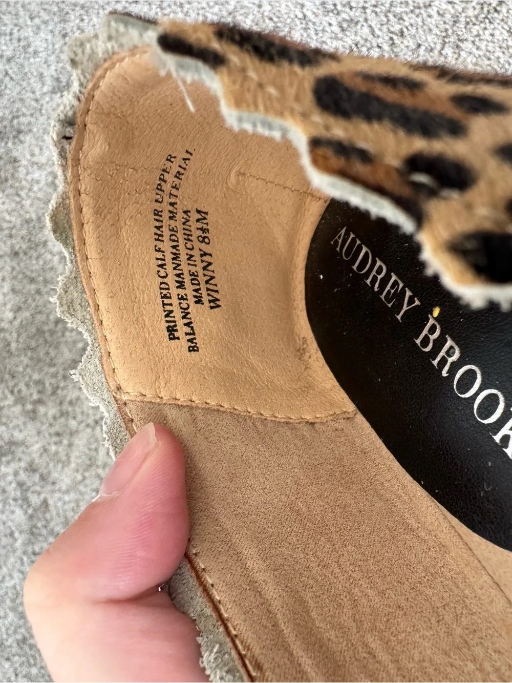 Audrey Brooke Scalloped Leopard Print Flats - Tan/Black